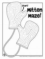 Mazes Maze Mittens Woolen sketch template