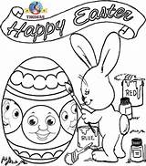 Coloring Easter Bunny Happy Pages sketch template