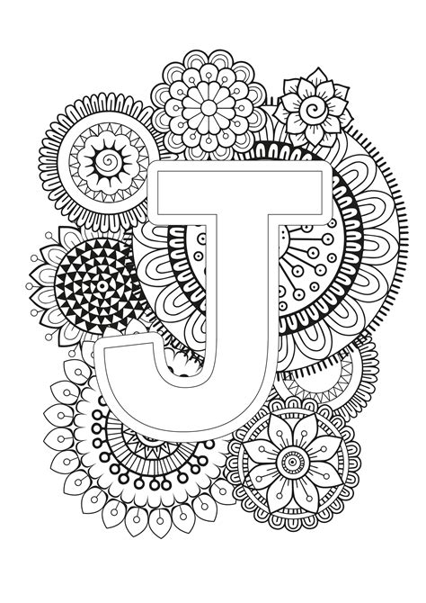 coloring pages  adults letter