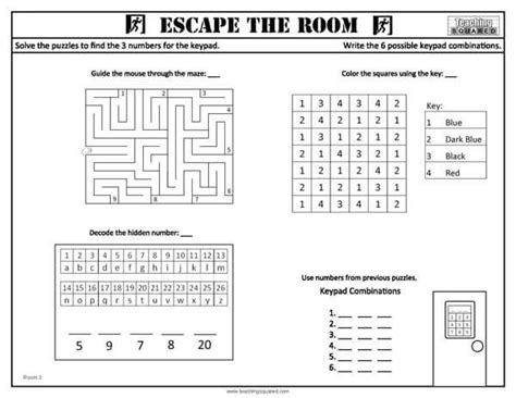 escape room template sixteenth streets