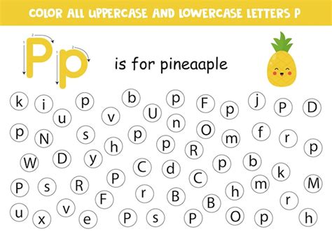premium vector dot  color letter p alphabet learning page