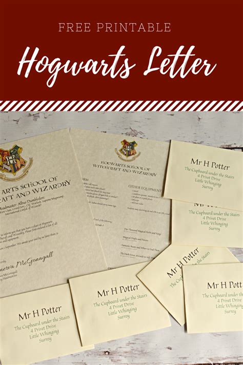 hogwarts letter  acceptance printable