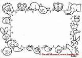 Frame Coloring Pages Para Therapy Frames Animal Animals Marcos Borders Kids Animaux Animales Colorear School Clip Niños Treehut sketch template