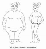Fat Coloring Slim Similar Man Woman Shutterstock Body Artist Cartoon sketch template