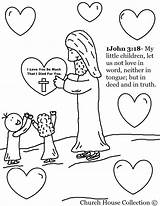 Valentine Jesus Coloring Heart Children Little Valentines Church 1john Word Let sketch template