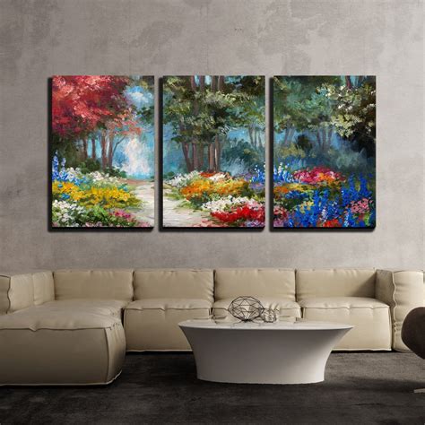 wall  piece canvas wall art oil painting landscape colorful forest modern home decor