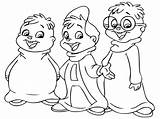 Coloring Pages Friends Three Kids Printable Alvin Chipmunks Print sketch template