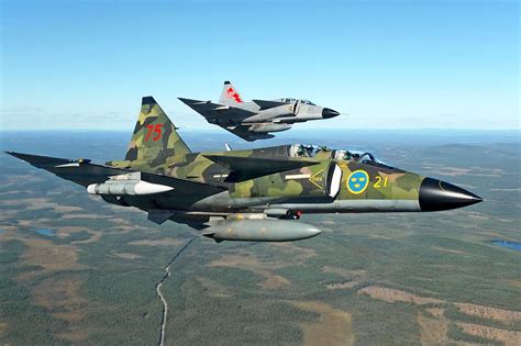 swedish air force sk37e viggenimage © jan jørgensen