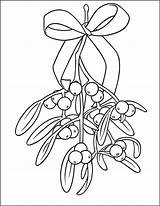 Mistletoe Coloring Thecatholickid Cnt sketch template