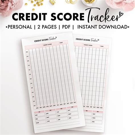 personal credit score tracker etsy