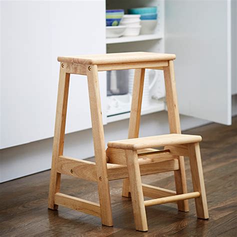 folding wooden step stool