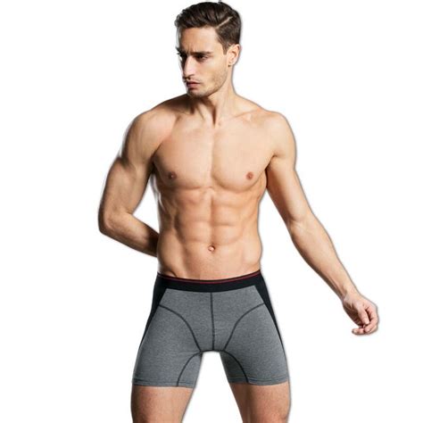 2019 fashion male underwear patchwork boxer shorts sexy long leg men