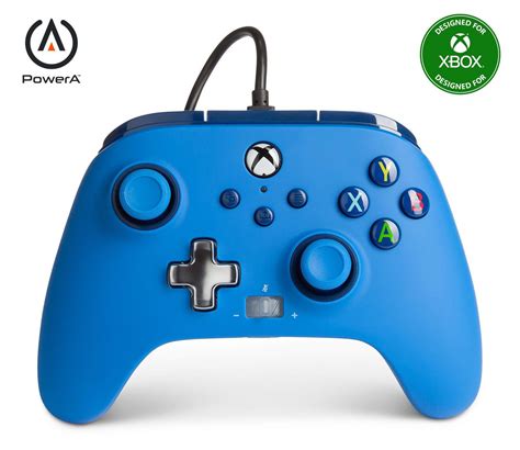 powera enhanced wired controller  xbox blue gamepad wired video game controller gaming