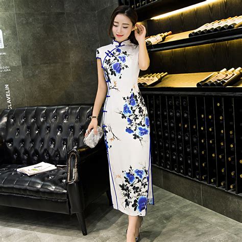 summer fashion daily silk cheongsam sexy chinese traditional dress