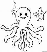 Starfish Octopus sketch template
