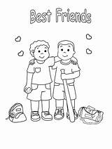 Coloring Friends Friendship Pages Friend Printable Kids Baseball Two Teammates Print Colouring School Children Color Preschool Sheets Activities Family Teacher sketch template