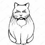 Cat Sad Angry Getdrawings Drawing sketch template