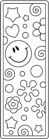 Bookmark Coloring Bookmarks Clipart Kids Book Printable Choose Board Smiley Pages sketch template