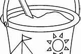 Bucket Coloring Pages Taking Shovel Water sketch template
