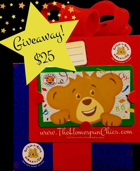 giveaway  build  bear gift card build  bear gifts build