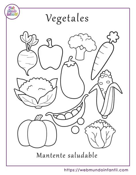 dibujos de comida saludable  colorear  ninos