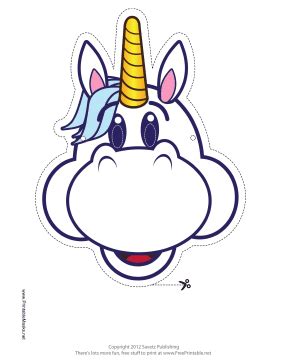 happy unicorn mask features  grinning white unicorn