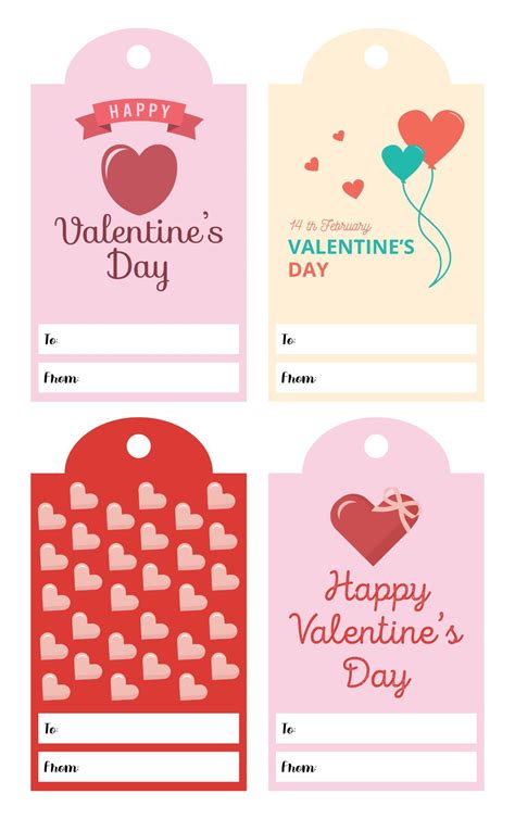 happy valentine gift tags    printables printablee