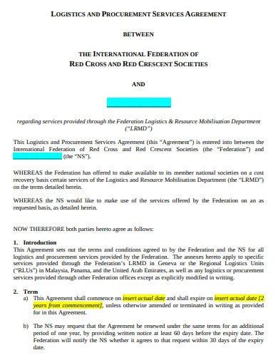 logistics agreement templates  google docs ms word pages