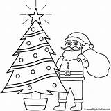 Santa Tree Christmas Claus Coloring Sketch Drawing Clipart Worksheets Printables Easy Behind Pages Bigactivities Merry Print Activity Popular sketch template
