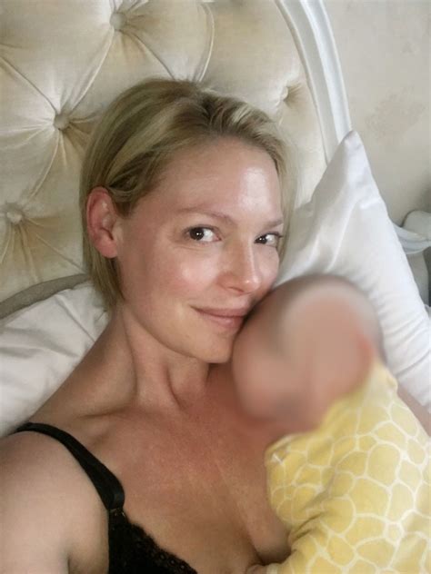 Katherine Heigl Selfie In A Bra And Covering Topless