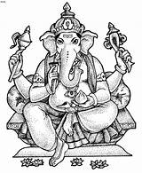 Ganesha Coloring Ganesh Pages Lord Outline Printable Sketch Ganapati Colouring Clipart Book Cliparts Para Drawing Kids 4to40 Ji Library Desenhos sketch template