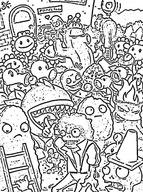 plants  zombies coloring pages    print