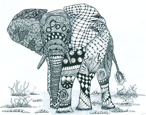 images  zentangle elephants  pinterest elephant