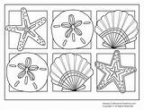 Coloring Seashells Pages Beach Summer Sheets Printable Visit sketch template