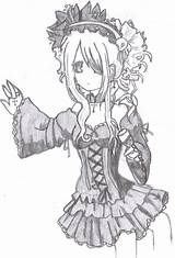 Gothic Anime Girl Coloring Pages Template Deviantart sketch template