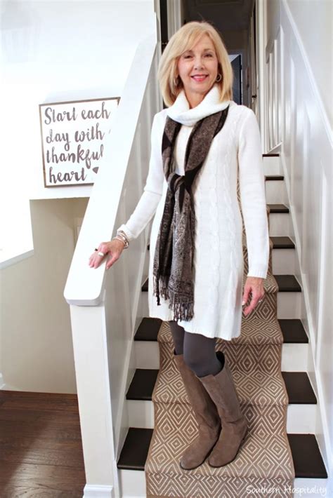 Fashion Over 50 Winter White Sweater Dress Southern