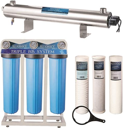uvsediment carbon  water filter purifier system gpm wtriple big blue size