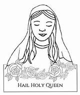 Crowning Coloring May Paste Activity Mary God Mother Cut sketch template