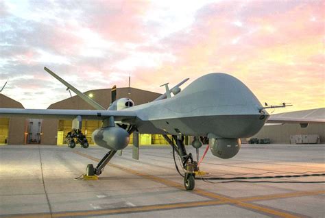 heat seeking missile armed mq  reaper shot  target drone  exercise