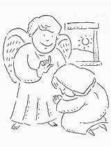 Mary Angel Coloring Gabriel Pages Annunciation School Christmas Joseph Story Clipart Kids Visits Bible Children Drawing Archangel Sunday Angels Colouring sketch template