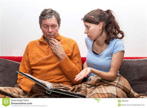 daughter with alzheimer father stock image image of charity couple 38838091