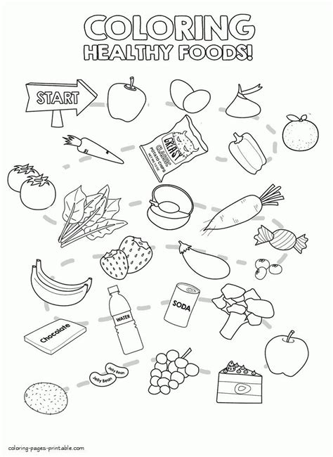 printable healthy  unhealthy food coloring pages thekidsworksheet