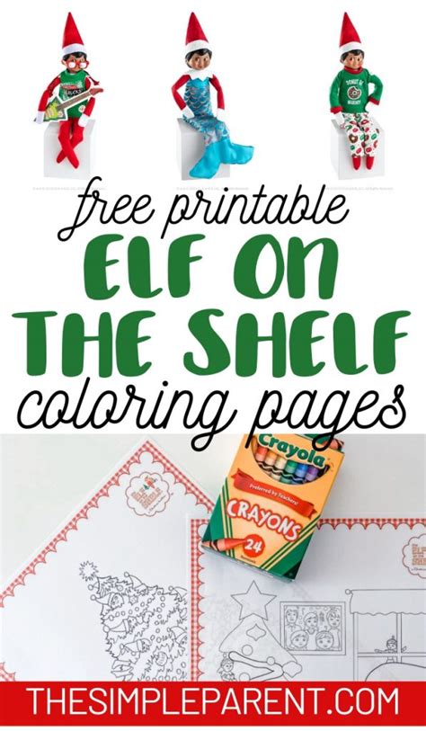 elf   shelf coloring pages  printables  simple parent