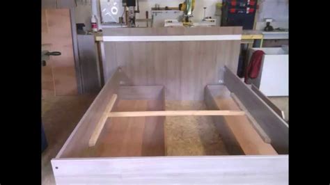 fabrication dun lit moderne en melamine chene brun build  modern bed part  youtube