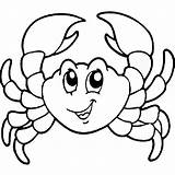 Crab Coloring Pages Cartoon Print Color Kids Template Fish Coconut Crabs Printable Cute Templates Results Animal Coloring2print sketch template