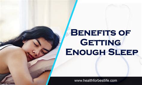 benefits of getting enough sleep health for best life