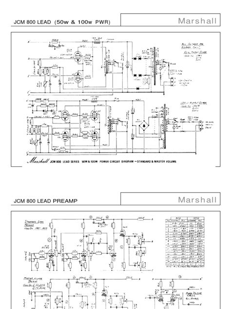 marshall jcm lead series amplifier schematic