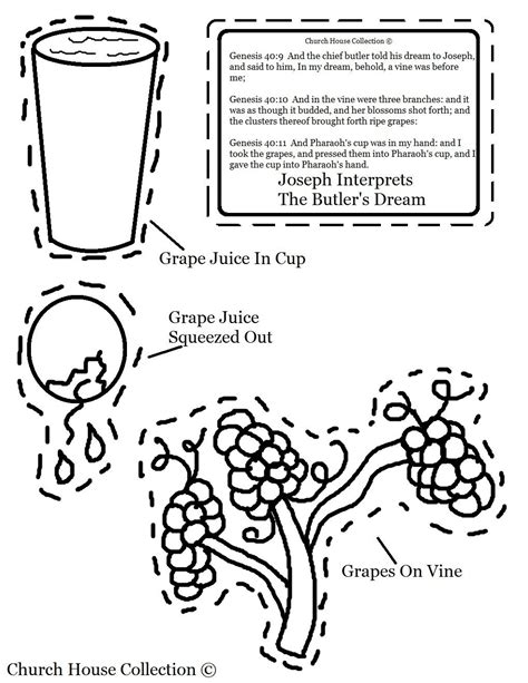 joseph  pharaoh  cup bearer  baker bible coloring pages