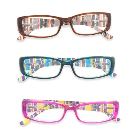 Inner Vision Women S 3 Pack Printed Stripe Reading Glasses