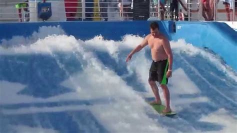 chubby guy rides flow rider on cruise ship youtube